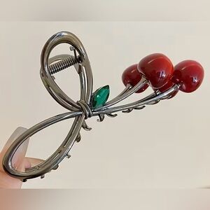 NEW Cherry Bow Hair Clip 🍒